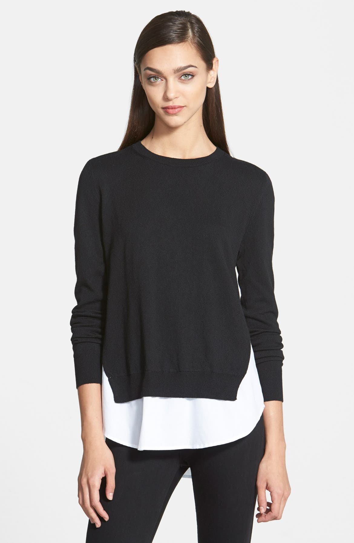 Trouvé Contrast Underlay Sweater | Nordstrom
