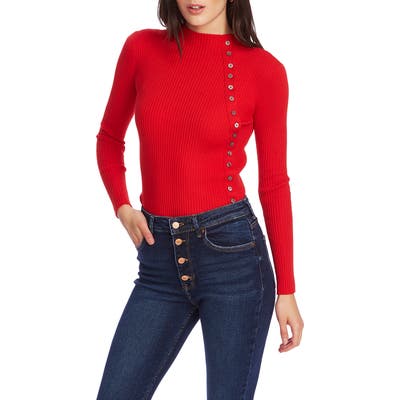 Court & Rowe Button Detail Ribbed Sweater, Blue