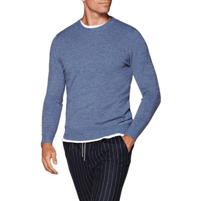 Suitsupply Merino Wool Crewneck Sweater, Blue