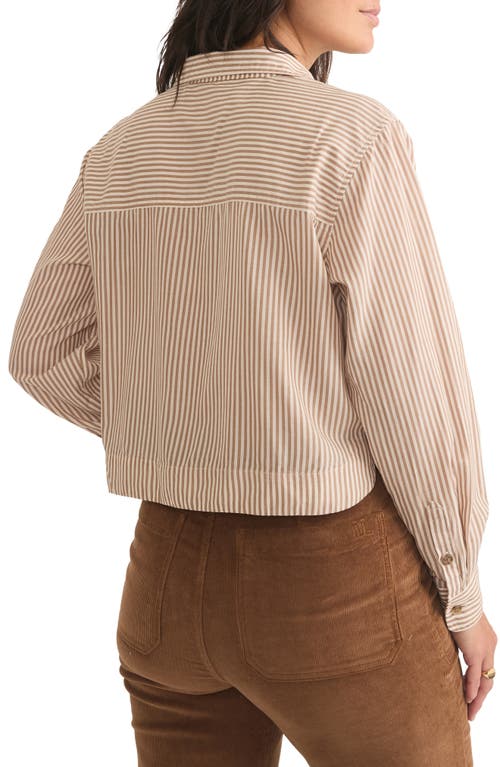 MARINE LAYER MARINE LAYER MILA STRIPE CROP BUTTON-UP SHIRT