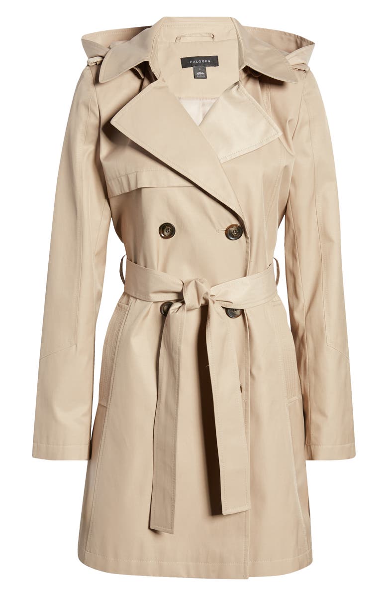 HALOGEN<SUP>®</SUP> Hooded Trench Coat, Alternate, color, SAND