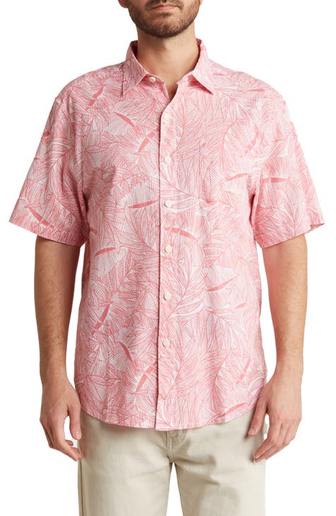 Tommy Bahama Harbour Island Hibiscus Short Sleeve Silk Button-Up Camp Shirt, Size X-Large - Marble Cream at Nordstrom Rack