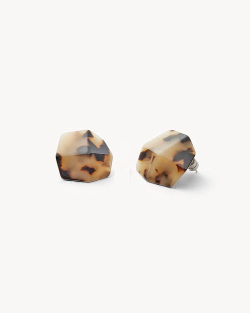 Machete Sculpture Studs In Blonde Tortoise