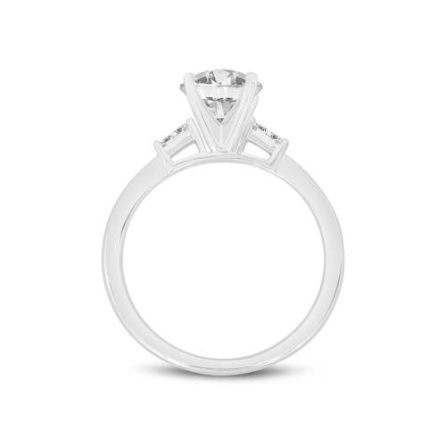 Asany Love Grown Collection 14k White Gold Round Cut Lab Grown Diamond 3 Stone Engagement Ring In 14k White Gold