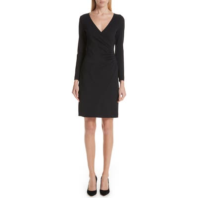 Emporio Armani Punto Milano Faux Wrap Dress, 50 IT - Blue