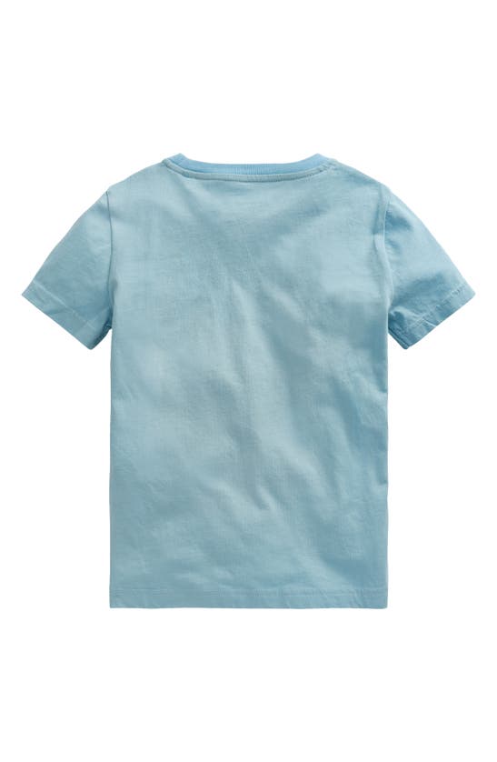 Shop Mini Boden Kids' S'mores Appliqué Cotton T-shirt In Duck Egg Blue Smores