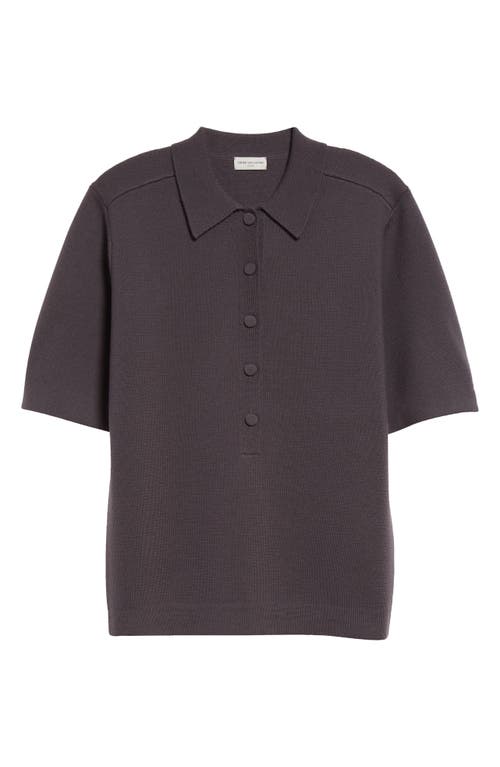 Dries Van Noten Toamsa Merino Wool Polo Sweater In Taupe
