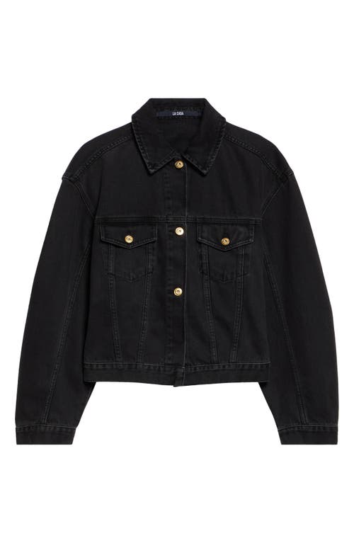 Jacquemus La Veste De Nimes Black Jacket With Rear Belt In Denim Woman In Black