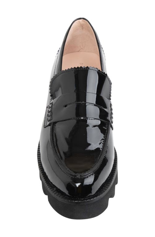 Shop Patricia Green Vince Lug Sole Penny Loafer In Black Patent