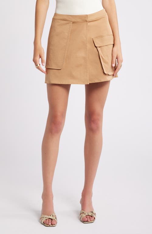 Shop Open Edit Wrap Cargo Miniskirt In Tan Cartouche