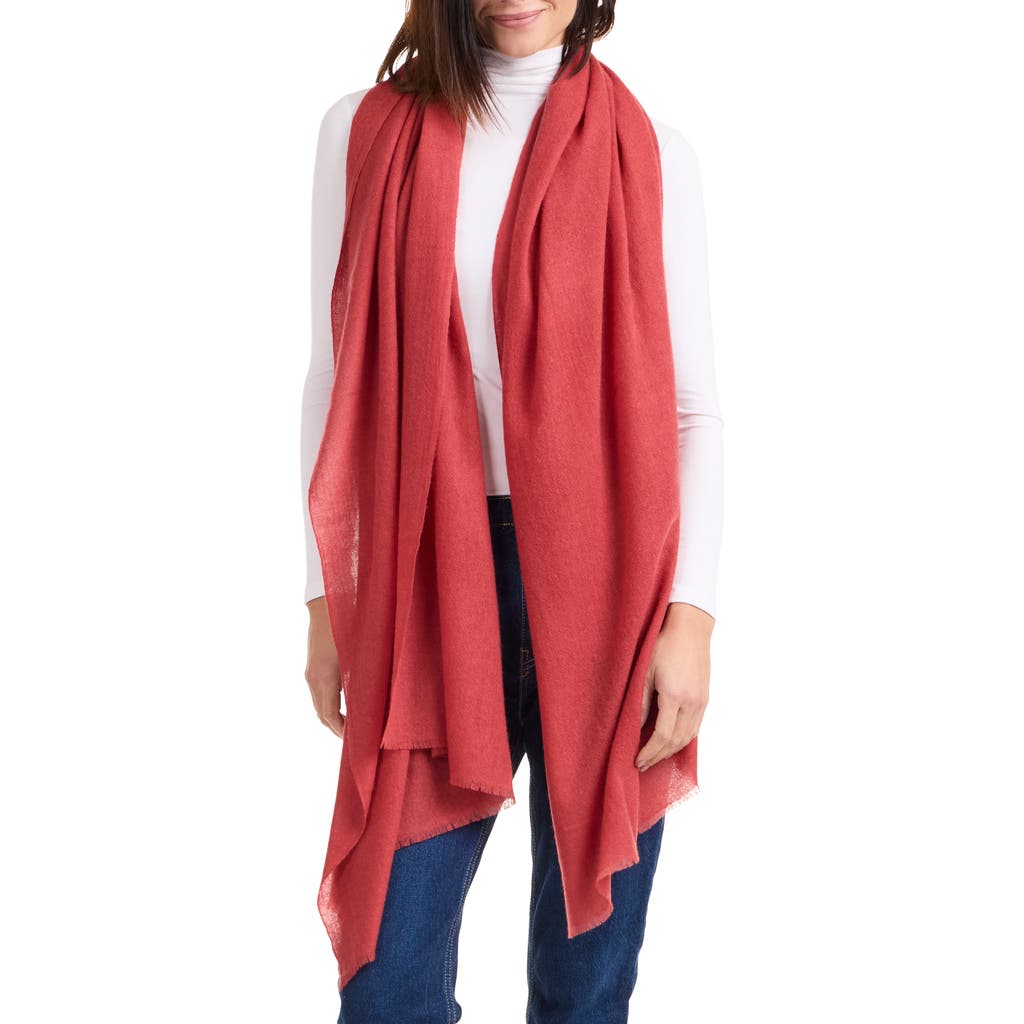 Amicale Cashmere Convertible Scarf In Raspberry