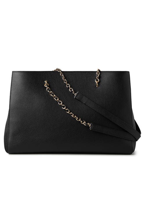 Shop Mulberry Lily Chain Leather Tote In Black