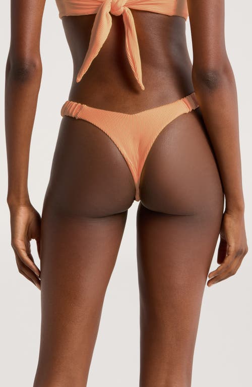 Shop Kulani Kinis Retro Thong Bikini Bottoms In Mango Rib