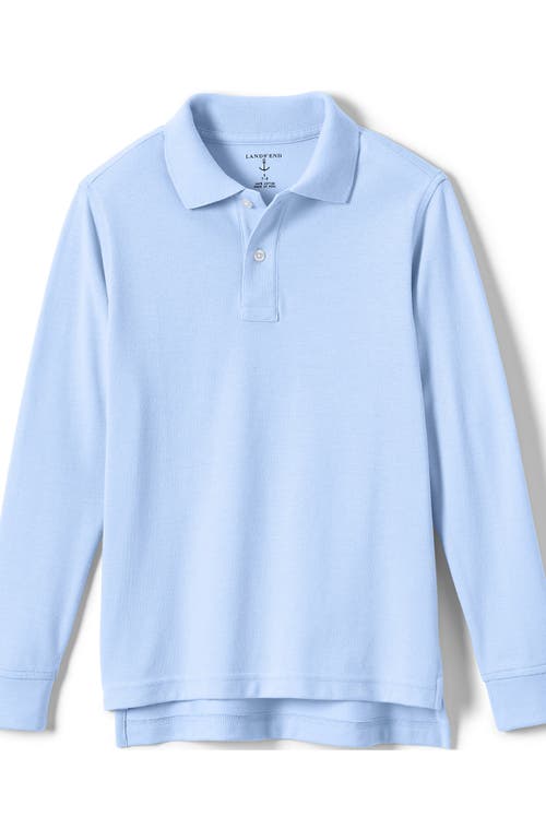 Shop Lands' End School Uniform Kids Long Sleeve Mesh Polo Shirt In Blue