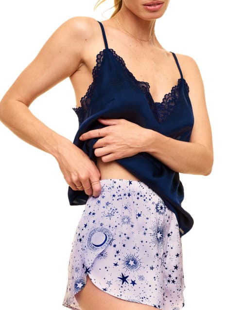Adore Me Linny Pajama Camisole & Shorts Set In Novelty Purple