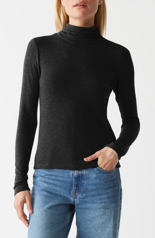 Shop Michael Stars Hadley Long Sleeve Knit Turtleneck Top In Black