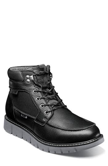 Nunn Bush Karnak Water Resistant Moc Toe Boot In Black Tumbled