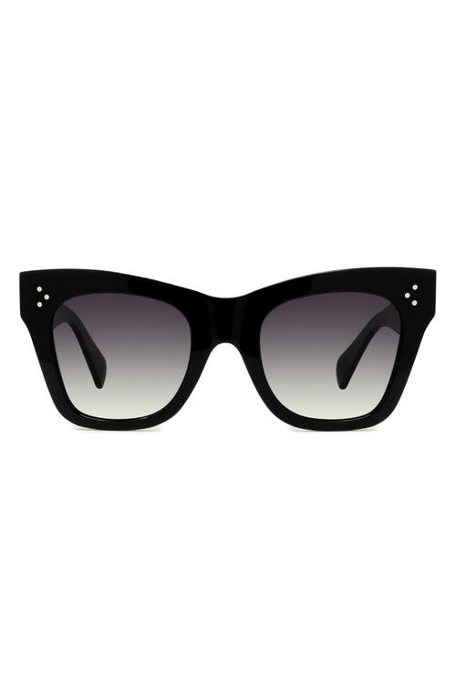 CELINE 50mm Polarized Square Sunglasses in Black/Grey Polar at Nordstrom