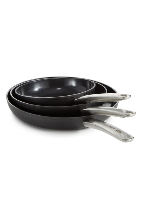 Berghoff Set Of 3 Graphite Non-stick Frying Pan Set In Black