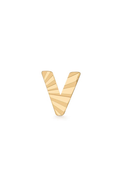 MADE BY MARY Initial Single Stud Earring in Gold - V
