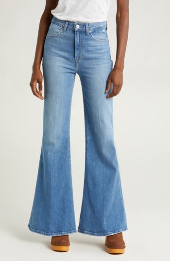 Waist Bell-Bottom Women's Button Tassel High Pants Jeans Trousers Pants  Women's Jeans (Color : Gray, Size : XX-Large)