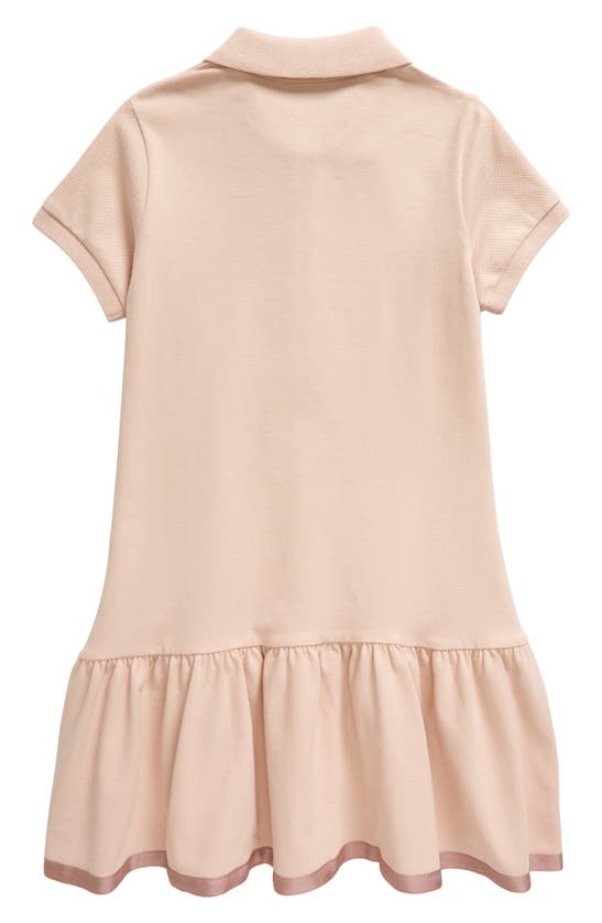 Shop Moncler Kids' Stretch Piqué Polo Dress In Pale Antique Pink