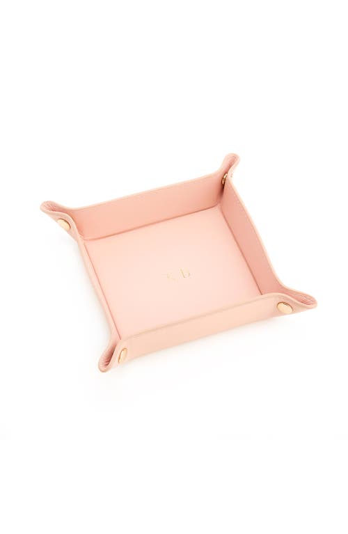 Royce New York Personalized Catchall Leather Valet Tray In Light Pink - Deboss
