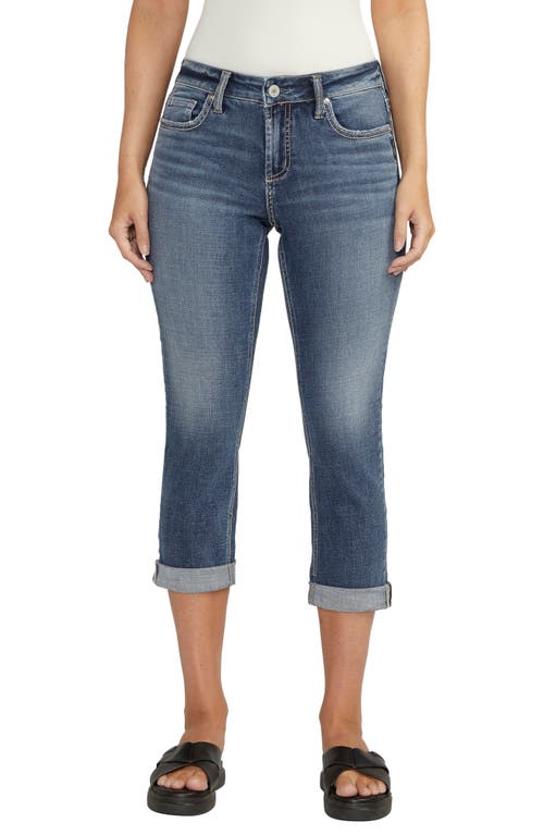 Silver Jeans Co. Elyse Luxe Stretch Comfort Fit Capri Indigo at Nordstrom,