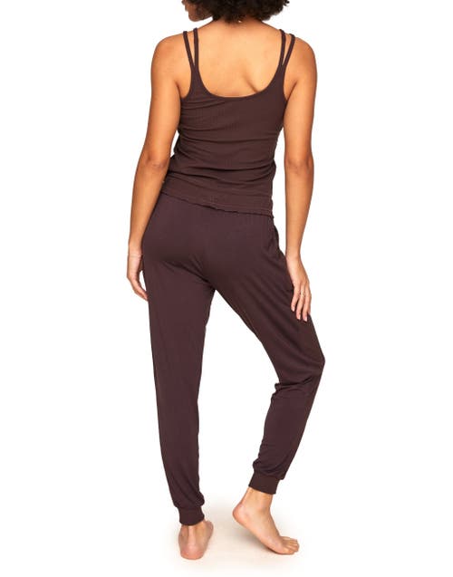 Shop Adore Me Leelee Pajama Tank & Jogger Set In Dark Brown