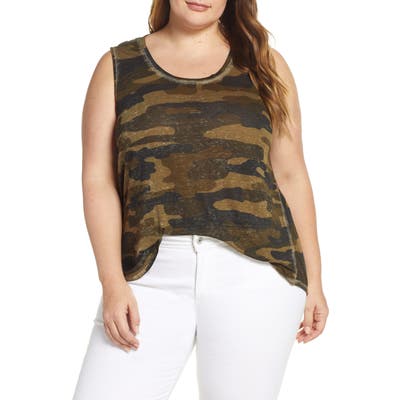 Plus Size Lucky Brand Burnout Camo Tank