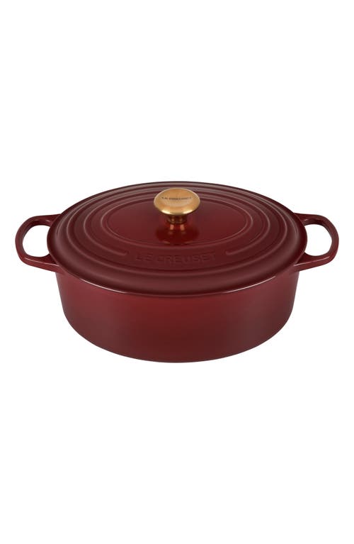 Le Creuset Signature 6.75-Quart Oval Enamel Cast Iron French/Dutch Oven with Lid in Rhone at Nordstrom, Size 6.75 Qt