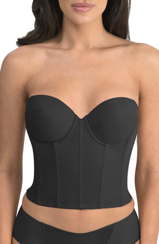 Dominique Intimates Brie Backless Strapless Bustier In Black