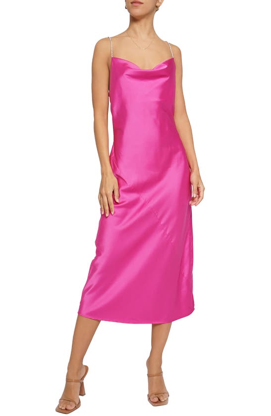 Shop Know One Cares Jewel Strap Satin Midi Dress In Orchid