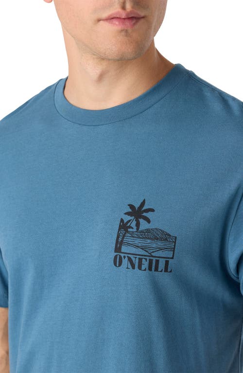 O'neill Sun Waves Cotton Graphic T-shirt In Real Teal