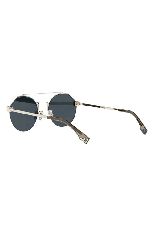 Shop Fendi ' Sky 55mm Round Sunglasses In Gold/blue