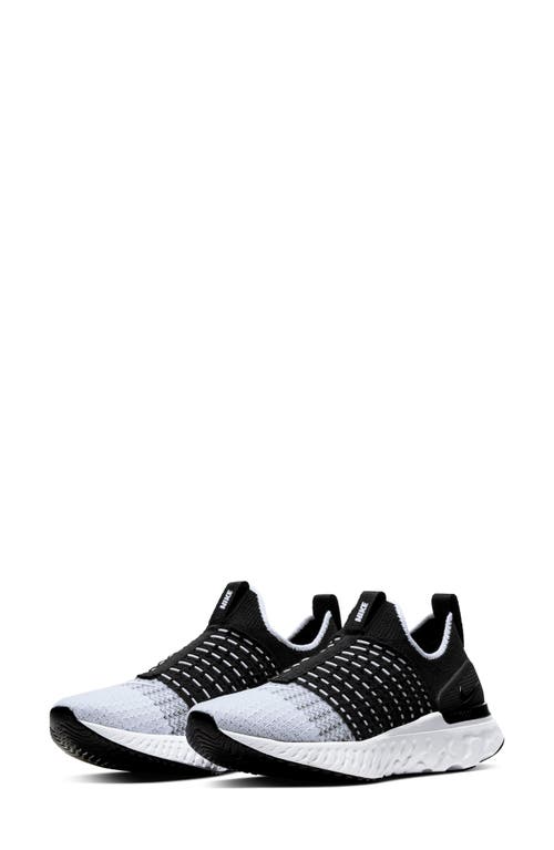 Nike React Phantom Run Flyknit 2 Running Shoe In Black/white