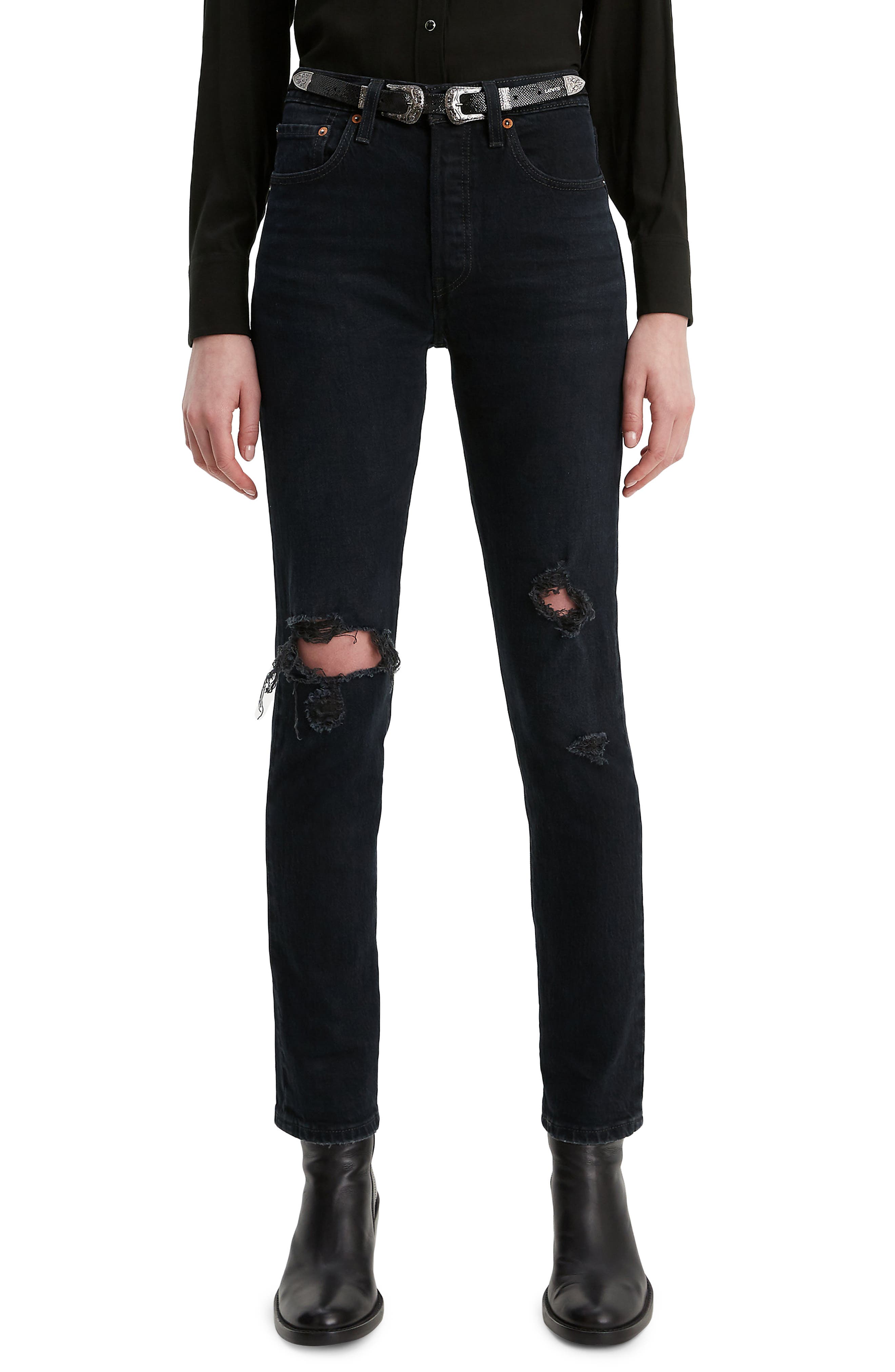 levis 501 ripped skinny jeans