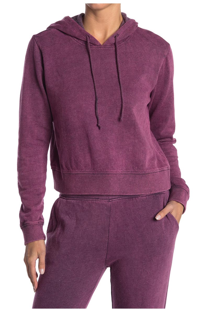 THREADS 4 THOUGHT Rose Mineral Wash Crop Hoodie, Main, color, EGP