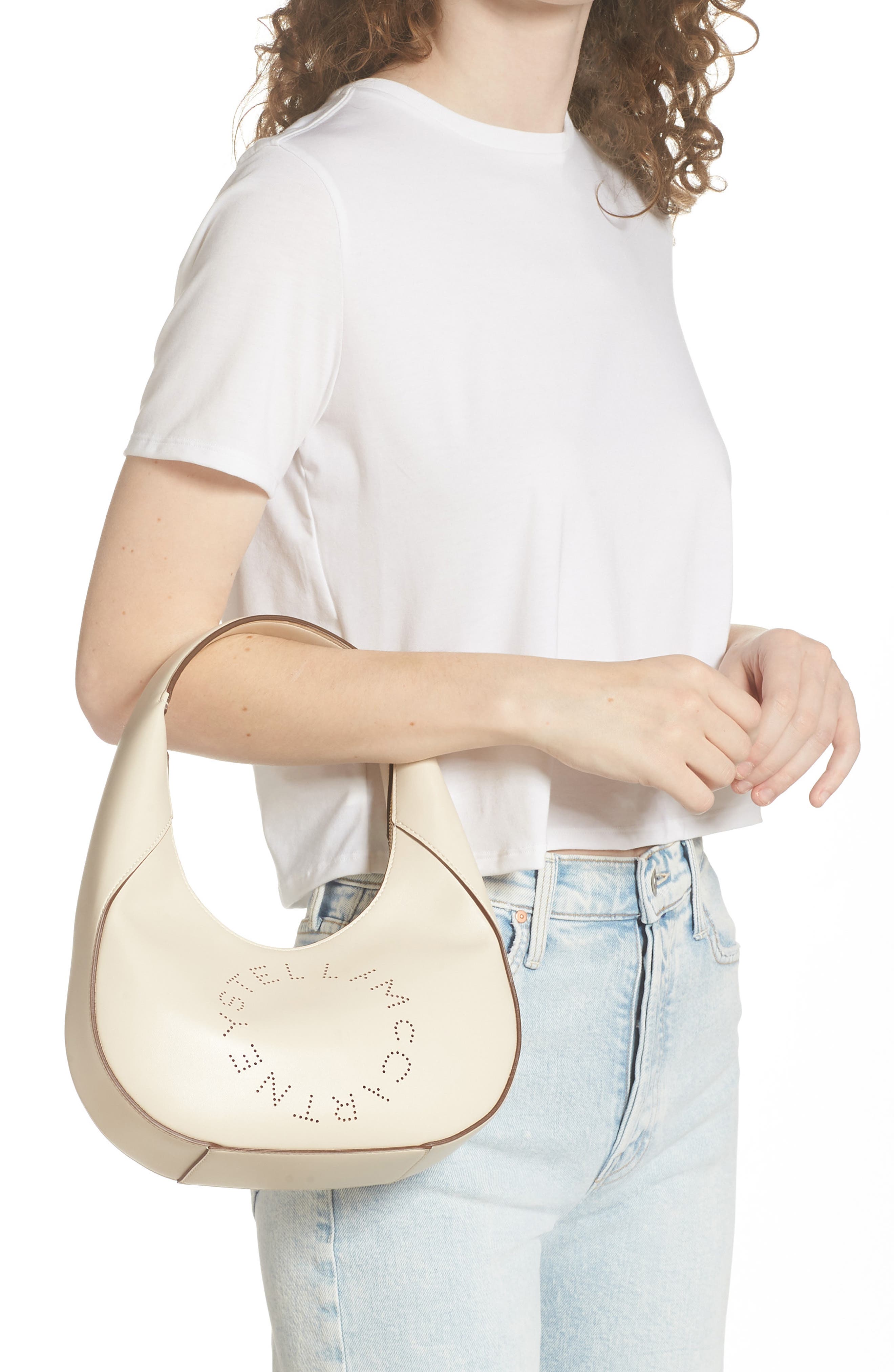 Stella McCartney Women Accessories Bags Shoulder Bags Small Stella Logo Hobo Shoulder Bag 