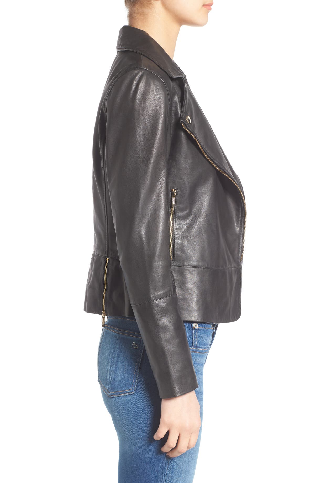 Ted Baker London Minimal Leather Biker Jacket Nordstrom