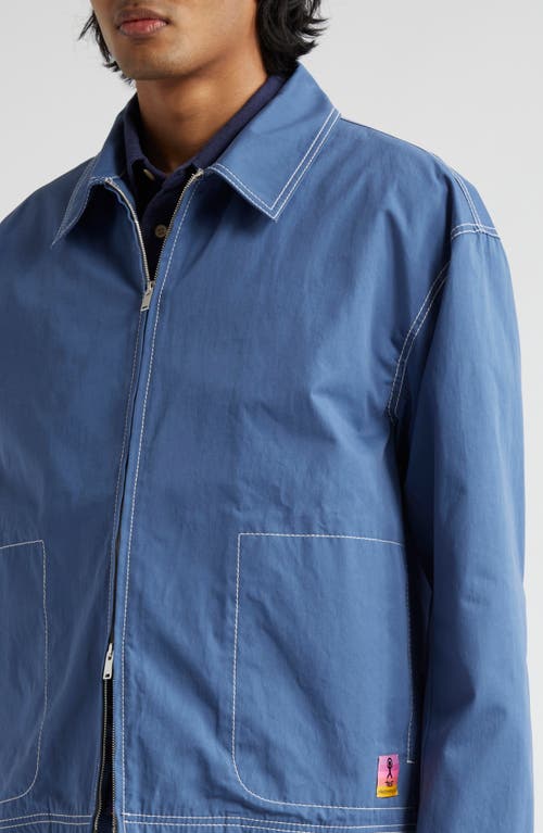 Shop The Elder Statesman Silvano Cruiser Cotton Jacket In Sea Blue