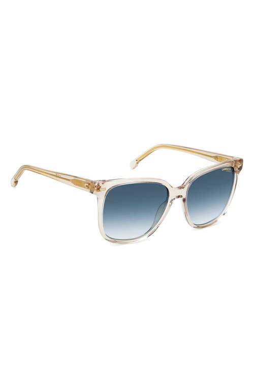 Carrera Eyewear 55mm Rectangular Sunglasses In Beige/blue Shaded