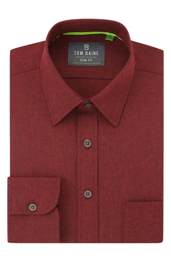 TOM BAINE SOLID PERFORMANCE LONG SLEEVE BUTTON-UP SHIRT