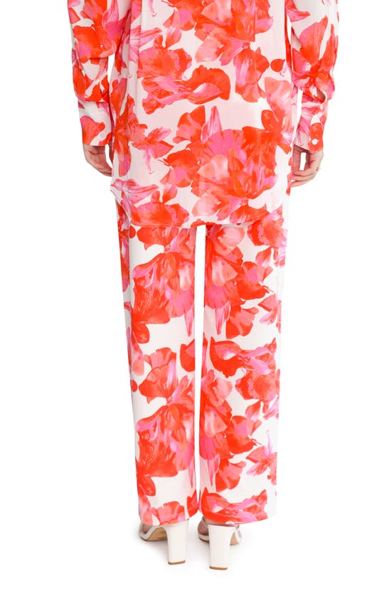 Shop Wayf Brielle Floral Pants In Pink Hibiscus