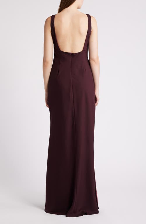Amsale Cape Gown In Ruby