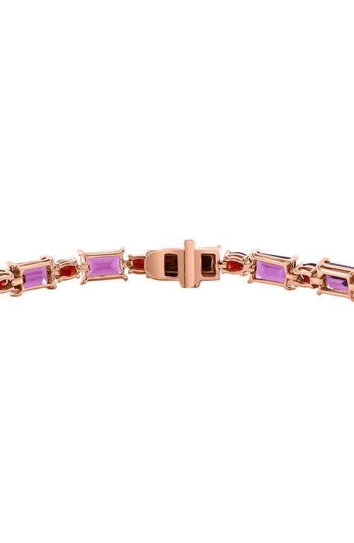 Shop Effy 14k Rose Gold Garnet Bracelet In Rose Gold/multi