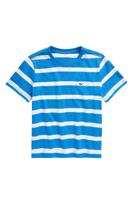 Vineyard Vines Kids' Breton Stripe Cotton T-shirt In Marsh