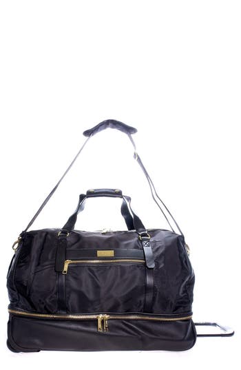 Roberto Cavalli Drop Bottom Duffle Bag In Black/gold