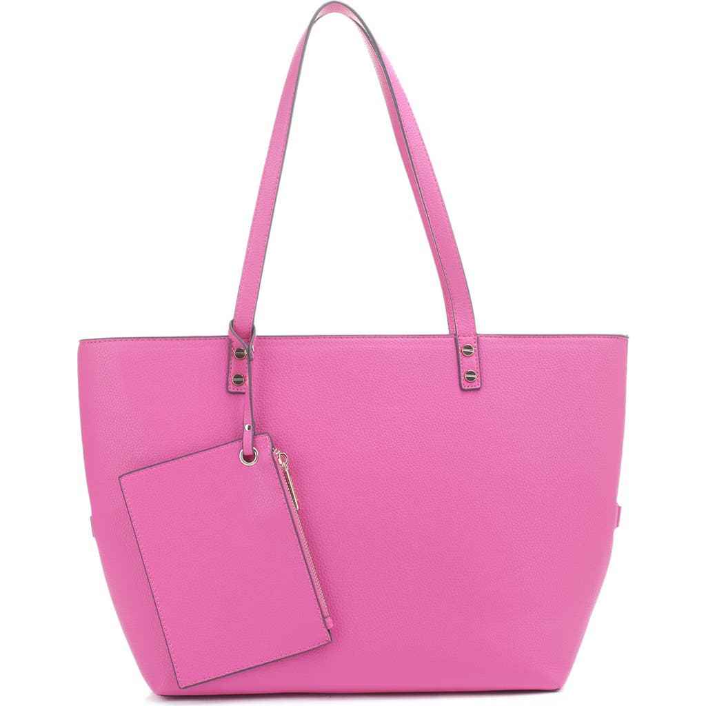 Mali + Lili Estie Vegan Leather Tote in Pink
