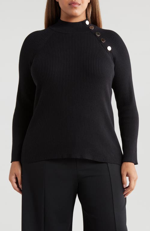 Jones New York Rib Raglan Sleeve Sweater In Jones Black